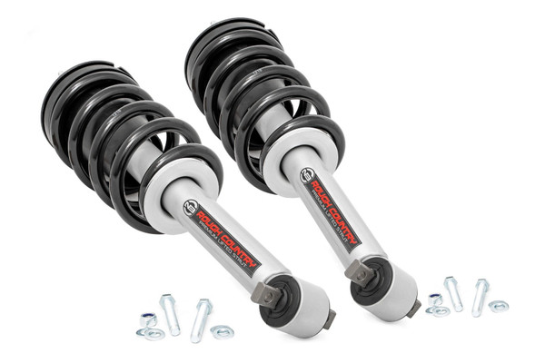 Upgrade Your Ride Without Sacrificing Comfort: Transform your truck's performance while keeping that smooth, factory-like ride you love. Rough Country's Performance N3 Struts are nitrogen gas charged and pre-loaded with coils, making installation a breeze - no spring compressor needed. Enjoy a hassle-free, bolt-on setup that gets you back on the road or trail in no time.Built for Performance, Tuned for Precision: These struts feature velocity-sensitive, precision-tuned valving for your specific application, offering infinitely variable damping that automatically adapts to changing road conditions. The result? Consistent, reliable performance whether you're cruising city streets or navigating rugged terrain.Maximum Control. Minimal Wear: With an oversized 1 3/8-inch bore, these struts deliver increased fluid capacity and faster shock response. The low-friction shock oil ensures smooth damping while reducing internal wear, and the hardened, chrome-plated piston rod offers superior corrosion resistance. Add in the leak-proof piston seal, and you've got a setup built to last.Style That Performs: The sleek silver powder coat finish adds a clean, high-end look to your build while providing corrosion resistance that holds up in any environment. And with improved road grip and enhanced tire-to-surface contact, you'll feel the difference in stability and control from the first mile.Confidence in Every Ride: Designed to perfectly match your lift kit, these struts deliver OE-style handling and responsiveness with no compromise in comfort. Plus, they're backed by Rough Country's 3-Year Limited Warranty - because performance should come with peace of mind.