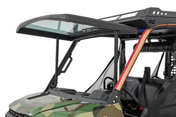 Maximum Durability and Visibility. Say hello to a whole new view with Rough Country's Auto-Tilt Glass Windshield for the Polaris Ranger XP 900 or Ranger XP 1000. With its DOT-approved glass and sturdy construction, this windshield is less likely to crack or break, even when driving through rough terrain. The Auto-Tilt Glass Windshield for Polaris Ranger XPs is the perfect accessory for your off-road vehicle, giving you unobstructed visibility. Our windshield is built to make your ride safer, so you can focus on the trail ahead.Heavy-Duty Reliability. The Auto-Tilt Windshield is installed in a durable formed frame that fits the contours of your cage and hood perfectly and can withstand all weather conditions. And with weather seal protection, the glass will stay in excellent condition for years to come. It features an easy-to-use rocker switch, so you can open the windshield slightly for minimum airflow or fully open it for maximum airflow. The push-button control with dual linear actuators is so easy to use that you can even adjust mid-ride. The glass is built for long-lasting reliability because the rugged design of your Ranger deserves a windshield that is just as tough.Installation.ΓÇ»Our new Auto-Tilt Glass Windshield can be installed on Polaris Ranger XP models for a clear view and added protection. The windshield comes with the hardware needed for an easy install that includes some minor drilling.Warranty.ΓÇ»Rough Country's Auto-tilt Glass Windshield is backed with a limited lifetime replacement warranty towards manufacturer defects. As such, the product is protected from structural and workmanship damage after the date of purchase. With our industry-leading warranty, give yourself peace of mind when using Rough Country's products!