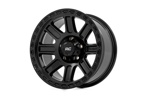 Ready to take your ride to the next level? Look no further than the Rough Country 84 Series Black Wheels! These wheels are a perfect blend of power, style, and performance. Featuring a sleek Gloss Black Finish that resists corrosion and keeps your wheels looking sharp, plus a bold 8-Spoke Design that gives your vehicle an aggressive edge, these wheels are built to stand out. The Single-Piece Aluminum Construction delivers unbeatable strength while keeping your ride light and agile for off-road excellence.Each wheel includes a Rough Country Black Center Cap, adding that perfect finishing touch to your vehicleΓÇÖs new look. Backed by a 1-Year Finish & Limited Lifetime Structural Warranty, you can trust in both the durability and performance of the 84 Series Black Wheels. Life's too short for boring wheels, so ditch the old wheels, unleash your individuality, and hit the road with the 84 Series Black Wheels.