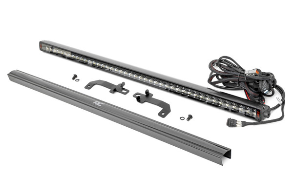 Light up the trails. Equip your Honda Pioneer 520 with Rough Country's incredibly powerful Cree LED light bars. This handy solution includes everything you need to upgrade your Polaris UTV with a 40-inch LED light bar in the perfect, forward-facing position for off-road illumination.\
Impressive Illumination. Rough Country's Front-Facing LED Kit┬áoffers two options to equip your vehicle with the much-needed lighting that you desire. Rough Country's black series led boasts 16000 lumens or you can opt for our spectrum series that provides a jaw-dropping 18900 lumens allowing you to stay out on the trails long after the sunsets! These all-weather lights feature a durable, IP67 Waterproof, die-cast aluminum housing and include a premium wiring harness with a toggle switch and in-line fuse.\
Installation. With minor drilling required for installation, installing this LED Kit couldn't be easier. With an estimated timeframe of 1-2 hours this full kit can be installed at home using standard tools and can be completed efficiently and quickly!\
Limited Lifetime Replacement Warranty. Rough Country's Front-Facing LED Kit is backed with a limited lifetime replacement warranty towards manufacturer defects. As such, the product is protected from structural and workmanship damage after the date of purchase. With our industry-leading warranty give yourself peace of mind when using Rough Country's Suspension products!