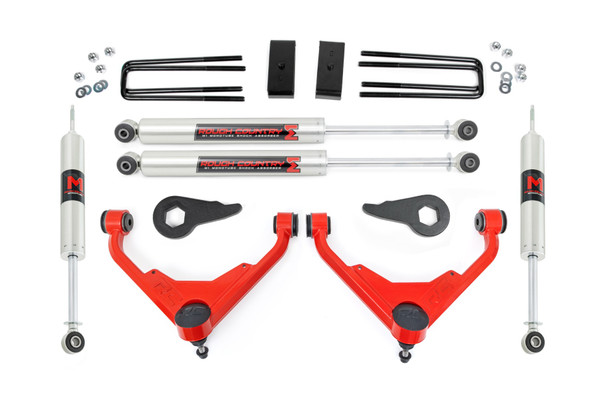 Rough Country's 3in No-Cut Kit offers easy installation and aggressive good looks at an incredible value. Take your truck to new heights with this excellent option for 01-10 2500, 2500HD, 2500 Suburban and Yukon XL models.This kit features a set of durable, forged torsion bar keys, offering uncompromised strength and rigidity over factory keys. This kit also includes a set of upper control arms and rear blocks, giving your truck plenty of ride height for up to 33in tires while offering a clean, level look from front to rear. A set of front and rear M1 monotube shocks are also included in the kit, giving your truck incredible ride-quality both on and off-road.This all-inclusive kit comes with everything you need, and installation is a piece of cake compared to other 3ΓÇ¥ kits on the market! Featuring a 100% bolt-on installation process that requires zero cutting or drilling, this kit can be installed using common tools in a home garage, and allows the truck to be returned to stock at any time if so desired. Best of all this kit features Rough CountryΓÇÖs Lifetime Replacement Warranty. \\