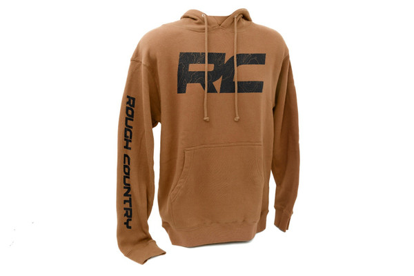 Our Rough Country Hoodie pullover is the perfect blend of function, style, and comfort. Made of a cotton and polyester blend, this saddle hoodie features a black Rough Country wordmark on the chest as well as a down-the-sleeve for added style. With a drawcord with metal grommets plus hidden pockets, itΓÇÖs got all the features you count on when it comes to quality and functionality. Plus, ribbed cuffs and hem plus side-seamed panels provide extra strength so you know itΓÇÖll last. Stylish enough to wear from day-to-day but tough enough to take on any challenge; hit refresh with the newest addition from Rough Country. Get yours today!┬á