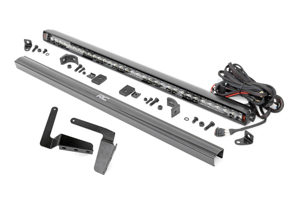 COMMAND THE DARK: Give your Toyota Tundra the power of off-road illumination with Rough Country's 30-inch Hidden Bumper LED Kit. This all-inclusive lighting kit fits perfectly into the factory opening on Toyota Tundras, housing a 30-inch LED Light bar for impressive lighting power.This kit includes a Rough Country 30-inch CREE LED Light Bar, featuring a durable, die-cast aluminum housing that offers incredible protection while the IP67 Waterproof design wards off mud, water, and dust. The included mounts provide a clean, flush look that blends in so well youΓÇÖll never see an Tundra bumper the same way! ItΓÇÖs the perfect position for extra lighting that youΓÇÖll find handy time and time again. Includes Rough Country's 3-Year LED Warranty and a Lifetime Warranty on the mounting system.