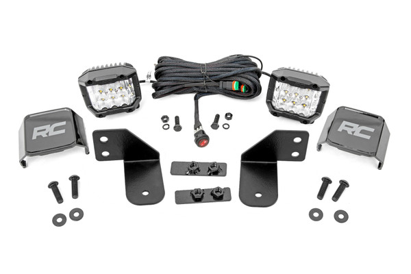 Light up the trails. Equip your Polaris Ranger with Rough Country's incredibly powerful Cree LED light cubes. This handy solution includes everything you need to upgrade your Polaris UTV with of 2-inch or 3-inch LED light cubes at the back of the cab for outstanding illumination.\
Impressive Illumination. Rough Country's Rear-Facing LED Kit offers multiple options to equip your vehicle with the much-needed lighting that you desire. With up to 13,500 lumens and 140 watts of high-intensity CREE LED output, youΓÇÖre sure to have plenty of LED power. Take your pick of our black-series 2-inch LED Cube or our 3-inch Wide Angle LED Cube! These all-weather lights feature a durable, IP67 Waterproof, die-cast aluminum housing and include a premium wiring harness with a toggle switch and in-line fuse.\
Installation. With a 100% bolt-on installation procedure, installing this LED Kit couldn't be easier. With an estimated timeframe of 1-2 hours this full kit can be installed at home using standard tools and can be completed efficiently and quickly!\
Limited Lifetime Replacement Warranty. Rough Country's Rear-Facing LED Kit┬áis backed with a lifetime replacement warranty towards manufacturer defects. As such, the product is protected from structural and workmanship damage after the date of purchase. With our industry-leading warranty give yourself peace of mind when using Rough Country's Suspension products!