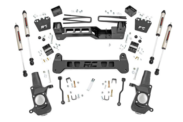 Hit the ground running with Rough Country's Bolt-on 6-inch Suspension lift for 2WD GM 01-10 2500HD/3500HD models.This all inclusive kit features everything you need to run up to 35x12.50 tires on factory 17-inch wheels. Our beefy, one-piece, CNC machined lifted knuckles are designed for a precision fit to your vehicle. Includes a set of front and rear high-clearance crossmembers. This 6-inch Lift also comes with a set of front and rear V2 Shocks for a balanced ride on and off-road.Give your pickup a lifted and leveled stance easily, with no modification to the stock differential mounts, drive-train or exhaust required to install! The 100% Bolt-On installation process makes setup far easier than more complicated kits. Includes Rough Country's Lifetime Replacement Warranty.