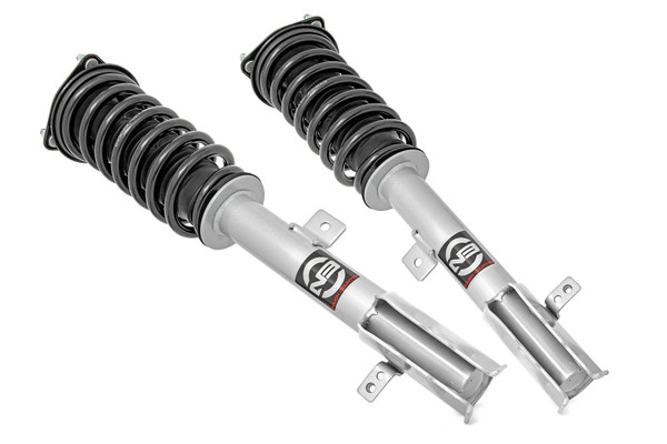 Do you want a great looking lifted Jeep that still rides like the day you bought it? Take your truck to new heights while preserving ride quality with Rough Country's N3 Performance Lifted Struts. Our Nitrogen charged, loaded struts add ride height to your truck while maintaining a smooth, factory-like ride. Each strut includes a pre-loaded coil for lightning-fast installation without the need for complicated strut disassembly.\
Rough CountryΓÇÖs Performance N3 Struts feature a massive bore and chrome-hardened piston rod with leak-proof piston seal for exceptional durability during off-road use. Each strut is specifically tuned for its intended application and includes a variable dampening system for outstanding handling and control on all road conditions. These Performance N3 Struts offer improved tire contact with the road for increased stability and performance.\
These struts are engineered to fit perfectly on each intended application, and feature a pre-installed coil spring for easy installation without the need for strut disassembly. Simply remove your factory strut and replace with this easy, convenient system. Add this upgrade to your lift kit for an increased ride height that mimics the factory responsiveness and handling of the OE strut. Includes a 3-year Limited Warranty.
