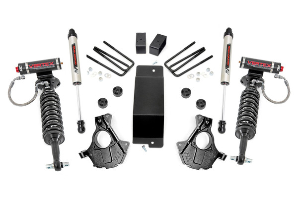 Strike the Perfect Balance: Not too tall, not too small-Rough Country's 3.5" Lifted Knuckle Kit delivers the ideal blend of aggressive looks, enhanced ground clearance, and everyday drivability. Whether you're hitting the trails or cruising the highway, this all-inclusive lift kit gives your vehicle a bold stance and the performance to match.Advanced Suspension Engineering: This kit features precision-engineered lifted knuckles that retain your factory suspension components for dependable, hassle-free installation. Unlike standard kits that can expose your CV axle boots to stress and wear, Rough Country's knuckle design repositions the CV axle for improved clearance from the lower control arm-dramatically reducing boot fatigue and protecting your drivetrain.Factory Rake Eliminated: Achieve a commanding, level profile with a front-to-rear stance that eliminates the factory rake. This not only enhances aesthetics but also improves your vehicle's balance for confident handling on and off the road.Built to Go the Distance: Fabricated rear lift blocks outlast cast alternatives with superior strength and corrosion resistance. Whether you're tackling rocky trails or hauling gear, these rugged components are made to endure.Tailored Ride Performance: This kit includes Rough Country's premium N3 shocks-10-stage variable valving, nitrogen-charged for the perfect fusion of off-road performance and on-road comfort. Want more? It's fully configurable with Rough Country's full lineup of shocks and struts, including the high-performance Vertex reservoir upgrade.Peace of Mind Included: Rough Country backs this kit with a Limited Lifetime Replacement Guarantee, ensuring your suspension is ready for whatever comes next.