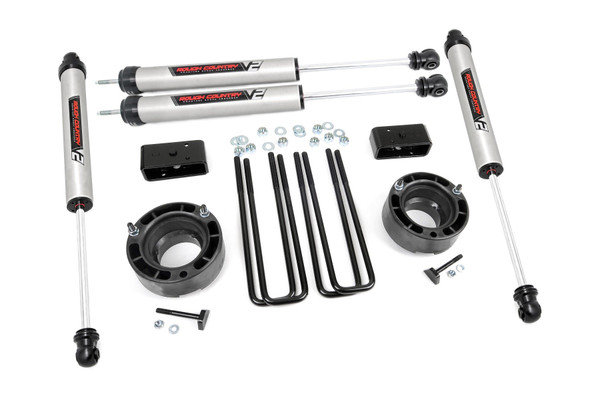 Take your second-generation Dodge Ram 1500 to the next level with Rough Country's 2.5-inch Leveling Lift Kit, designed to boost ground clearance and deliver a bold, aggressive stance. Run up to 33-inch tires without compromising factory ride quality!Effortless Installation, No Modifications Needed: This kit features a 100% bolt-on design for a quick and hassle-free setup, no cutting, welding, or complicated adjustments required.Conquer Rugged Terrain with Confidence: Increased ground clearance improves your off-road capability, making rough trails and obstacles easier to tackle. Say goodbye to factory rake and achieve a perfectly level stance from front to rear.Customize Your Ride with Premium Shock Options: Choose from nitrogen-charged N3, V2 Monotube, or M1 Monotube shocks to match your driving style. Whether you're cruising city streets or hitting the trails, this kit keeps you comfortable while enhancing performance.