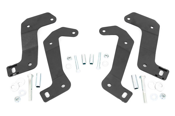 Get the best of both worlds with Rough Country's Jeep Control Arm Relocation Brackets. These durable brackets drop the factory control arm angles by 3 inches to a more natural and comfortable geometry on your lifted vehicle. By reducing the operating angle of the front control arms, the force applied to the arm when hitting a bump is now directed up into the springs instead of being absorbed into the frame. These Jeep Control Arm Drop Brackets allow a Wrangler JL or JT Gladiator with 3.5in of lift to operate more like stock, with a more appropriate geometry to increase force on the front wheels. More force means more traction in straight line braking and reduced weight shifting and inertia when braking during a curve. Install a set of Rough Country Control Arm Relocation Brackets and gain the ultimate in lifted ride quality!