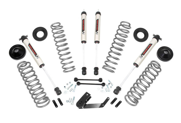 Conquer Every Terrain with Confidence: Rough Country's 3.25" Series Lift Kit for Jeep JK strikes the perfect balance between off-road capability and daily driving comfort. This expertly engineered kit enhances your Jeep's stance while delivering a smooth highway ride and the strength to tackle rugged trails.Lifted Coil Springs & Components: Achieve a commanding profile with application-tuned lifted coil springs designed to maintain factory-like comfort. This kit includes rear sway bar links, coil spring spacers, and a rear track bar bracket for complete suspension optimization.Custom Shock Options: Tailor your ride with your choice of premium shock upgrades. Select from nitrogen-charged N3 shocks for a versatile blend of comfort and control, V2 monotube shocks for advanced performance and handling, M1 monotube shocks for maximum off-road durability, or upgrade further with M1R remote reservoir shocks for enhanced heat dissipation and consistent performance on extreme terrain. No matter your driving style, there's a shock option to match.Easy, Bolt-On Installation: Designed for straightforward installation, this all-inclusive kit requires no cutting or complex modifications, getting you back on the trail faster.Built for the Long Haul: Backed by Rough Country's Limited Lifetime Replacement Guarantee, this lift kit is built to withstand the harshest environments and keep you adventuring longer.Upgrade your Jeep JK with Rough Country's 3.25" Series Lift Kit and experience the perfect blend of rugged performance, customizable comfort, and refined style.