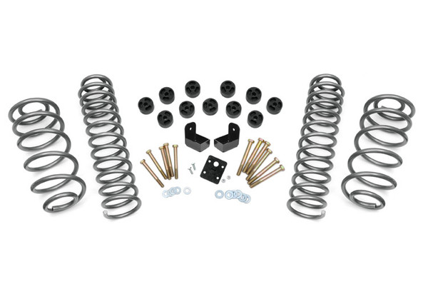 Take Your Jeep to New Heights: Give your 1997-2006 Jeep Wrangler the bold, aggressive stance it deserves with Rough Country's 3.75-inch Combo Lift Kit. This kit includes high-strength body lift pucks that raise your Jeep a full 1.25 inches, more than the standard 1-inch, for added tire clearance and presence. Built from fiberglass-reinforced nylon, these pucks deliver exceptional durability and long-lasting performance.Effortless Installation, Instant Transformation: With its easy, bolt-on design, this lift kit installs quickly without cutting or welding. It levels the front with the rear for a perfectly balanced profile while maintaining your factory ride quality.Upgrade to Premium Shock Performance: Choose Rough Country's application-valved N3 series shocks for the ultimate in versatility. Featuring 10-stage variable valving, high-pressure nitrogen charging, an 18mm spring-loaded piston rod, and a large 54mm shock body for rapid heat dissipation, these shocks deliver a smooth highway ride and rugged off-road capability in one package.