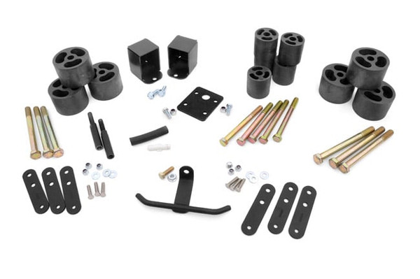 Maximize Clearance and Versatility: Body lifts like this 2" YJ Body Lift Kit are ideal for belly-up kits, engine conversions, or any build that requires extra space under the hood.Complete Fitment for Your Jeep YJ: This kit includes Grill Support Brackets, Radiator Shroud Relocation Brackets, and Shift Relocation Brackets for automatic transmissions. It fits both manual and automatic-equipped Jeep YJ models for a seamless upgrade.Hassle-Free Installation: Designed for an easy bolt-on fit with no cutting or exhaust modifications required, so you can upgrade quickly and get back on the road or trail.Built for Strength and Longevity: Comes with premium Grade 8 hardware and body lift pucks made from fiberglass-reinforced nylon for superior durability, stability, and long-term performance.