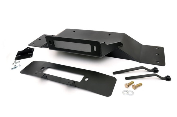 Give your truck a sleek recovery system that still turns heads with Rough Country's Hidden Winch Mount for '09-'14 Ford F150. This subtle yet innovative design capitalizes on the ample space behind the front bumper to mount your RC or other standard sized winch while keeping everything neat and tidy. A 1/4" plate steel winch mount secures easily and steadily into the frame horns without cutting or drilling. A unique Roller Fairlead Bracket mounts into the front license plate area for a flush design, leaving only the chrome fairlead and tow hook exposed. This kit is easy to install, suitable for one person to do by themselves. Unlike many winch mount solutions, the winch does not have to be installed to the mounting plate prior to installing on the vehicle, making the task that much easier. This kit also includes a solenoid relocation bracket and Grade 8 Hardware.