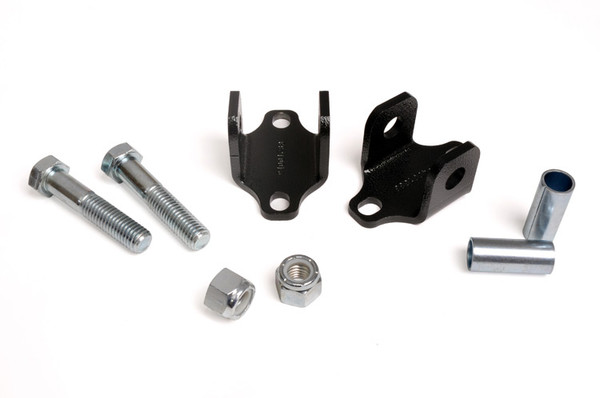 Bar Pin Eliminators eliminate rattle and thumping sound you hear from the floorboard. This kit allows the bushings to fill the shock loop eye completely in the front lower shock mount, reducing any irritating noises.