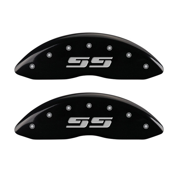 MGP 2 Caliper Covers Eng Front Silverado SS Blk Finish Sil Char 2008 Chevy Silverado 1500 - 14207FSS3BK Photo - Primary