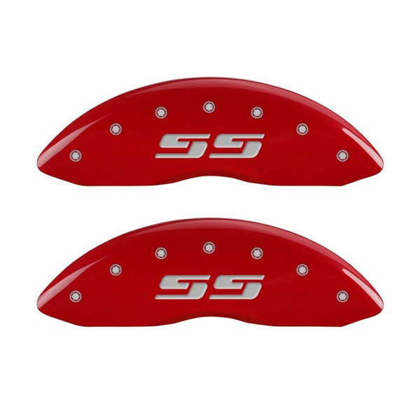 MGP 2 Caliper Covers Eng Front Silverado SS Red Finish Sil Char 2010 Chevy Silverado 1500 - 14207FSS3RD Photo - Primary