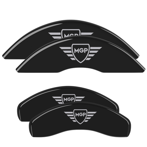 MGP 4 Caliper Covers Engraved Front & Rear MGP Black Finish Silver Char 2006 Lincoln Mark Lt - 36025SMGPBK Photo - Primary