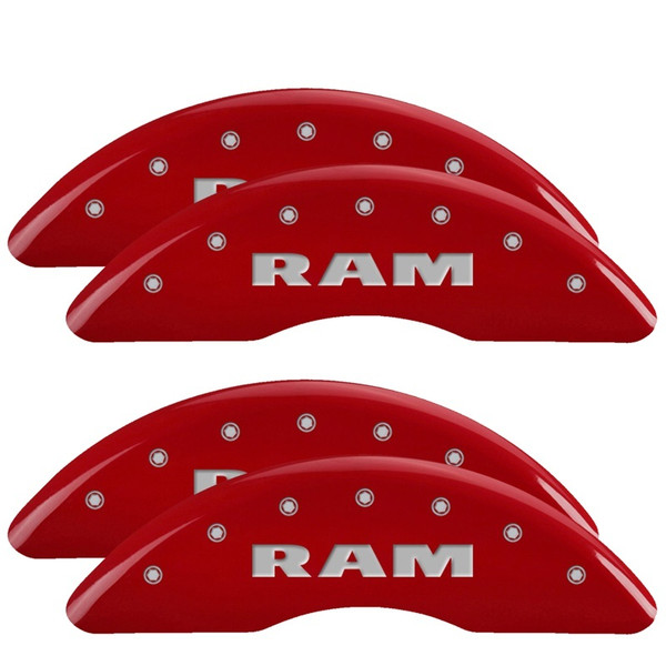 MGP 2019+ Ram 2500/3500 4 Caliper Covers Front & Rear - Red Finish W/MGP Logo - 55007SRAMRD Photo - Primary