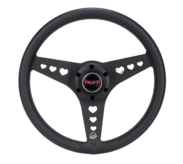 NRG All Aluminum Steering Wheel 330mm - Heart Cut Out- Ergonomic Grip- Anadized Black - RST-073-BK User 1
