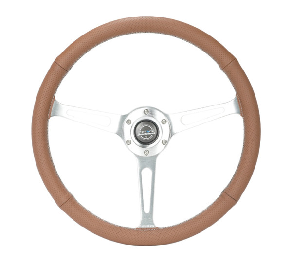 NRG Reinforced Steering Wheel (380mm/1in. Deep) Perforated Brown Leather - RST-380-CIRCUIT-BR User 1