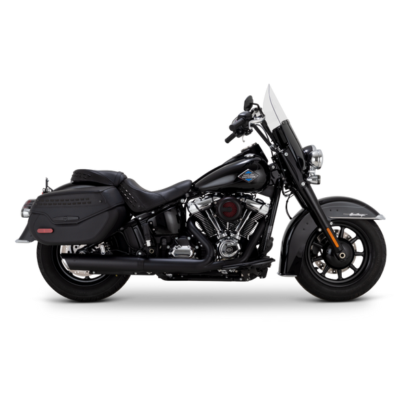 Vance & Hines 2025+ HD Softail Twin Slash 4in Round Black Slip-On Exhaust - 46750 Photo - Primary
