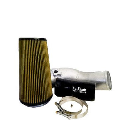 No Limit Fabrication - 6.0 PowerStroke Cold Air Intake Raw 5" PG7 - 60CAIRP5