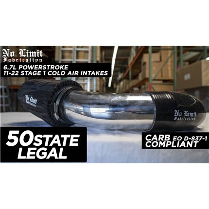 No Limit Fabrication - 6.7 PowerStroke Cold Air Intake Raw PG7 Filter Stage 1 2017-2019 - 67CAIRP171