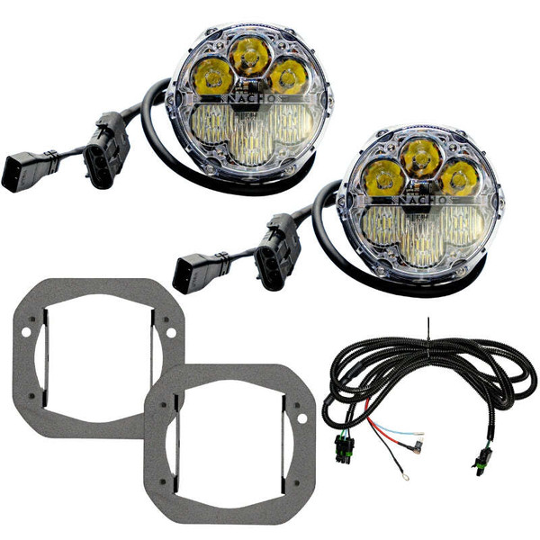 Nacho Lighting Jeep JL/JT SAE Combo White Plug N Play Fog Light Kit (1pc Bumper Kit) - V3JW1KWSM Photo - Primary