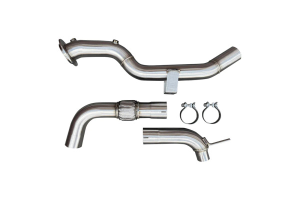 CVF - 3" Stainless Steel Race Downpipe for 2024–2025 Mustang EcoBoost - ECOMUS24UNC