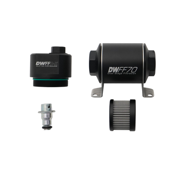 DeatschWerks DWFFR-X 70mm Billet Fuel Filter Regulator - 10 Micron - 8-FFR-070-010K Photo - Primary