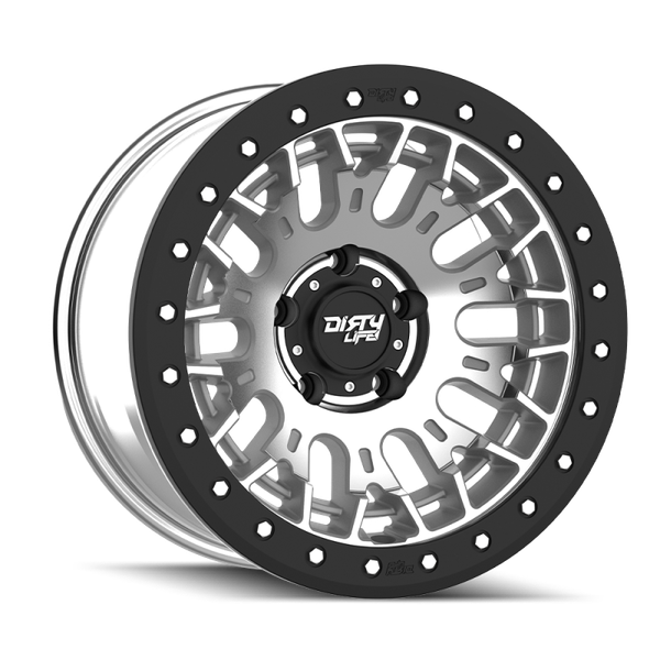 Dirty Life DT-3 17X9 5x127 -12 Offset - Machined Finish w/ Simulated Beadlock - 9317-7973M Photo - Primary