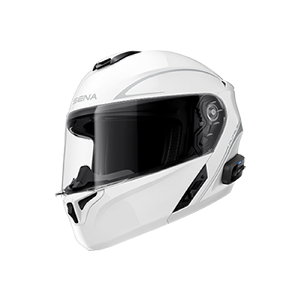 Sena Technologies Outrush R Flip-Up Bluetooth Helmet Glossy White - Medium - OUTRUSHR-GW00M3 User 1