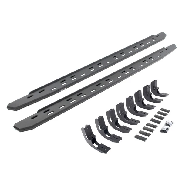 Go Rhino 19-25 Chevrolet Silverado 1500 RB30 Slim Running board + Brackets - Textured Black - 69604887SPC Photo - Primary