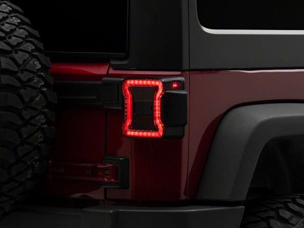 Raxiom 07-18 Jeep Wrangler JK LED Tail Lights- Red Housing- Smoked Lens - J181427 Photo - Primary
