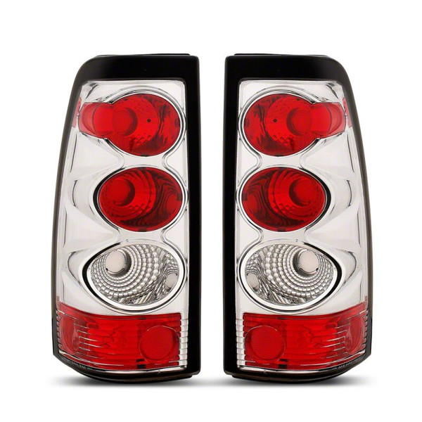 Raxiom 03-06 Chevrolet Silverado 1500 Fleetside Axial Series Tail Lights- Chrome- Red/Clear Lens - S112723 Photo - Primary