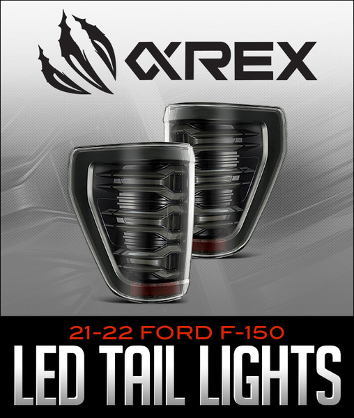 AlphaRex 21-22 Ford F150 LUXX LED Projector Tail Lights - Alpha-Black - 653010