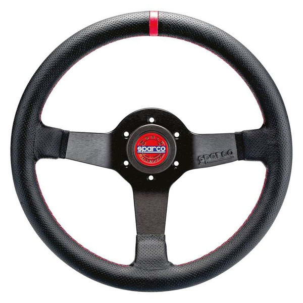 Sparco Steering Wheel R330 Champion Black Leather / Red Stiching - 015R330CHAMPION Photo - Primary