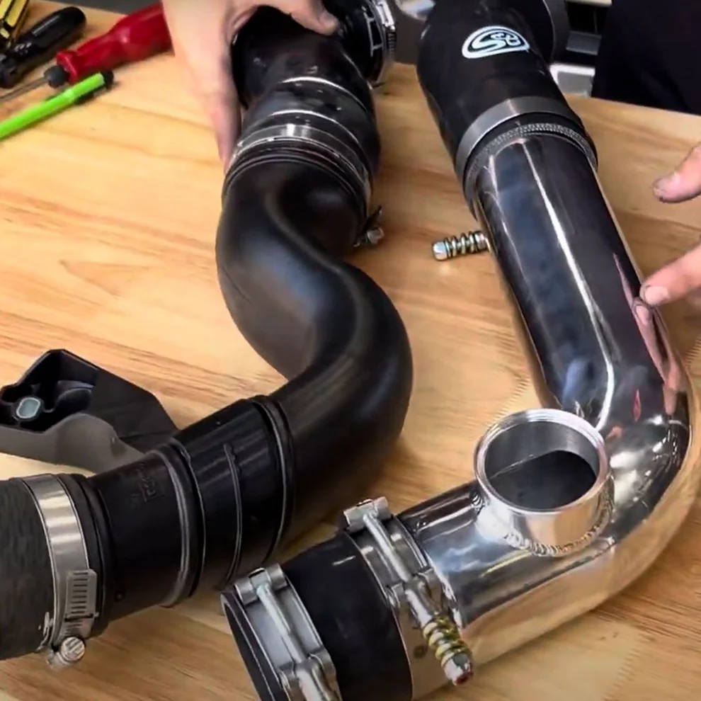 S&B Comparison of stock vs Cold Side Pipe