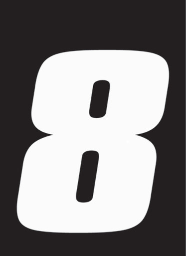 Hardline Dirt Digits 3pk 5.5 in. - High Gloss Number 8 - White - DD53W ...