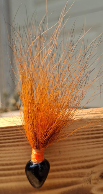 3/4oz - Walleye Head - Bucktail Jig - Black/Orange