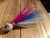1/2 oz - Walleye Head Bucktail Jig - Pink/Blue/White - Glow Head