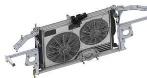 B5 Radiator mounted aluminum fan shroud