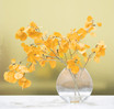 Faux Fall Yellow Aspen Leaf Stems in Glass Vase