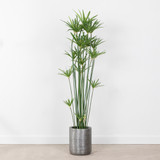 Faux Cypress Grass in Textured Cylinder Planter