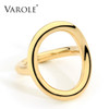VAROLE New Arrival Cold Wedding Rings for Women Irregular Korean Simple Style Round Copper Ring jewelry Wholesale|Rings|