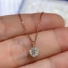18K Rose Gold Moissanite Pendant 0.5CT 5MM VVS D Color Lab Diamond Necklace Test Passed with Certificate AU750 Fine Jewelry|Pendants|
