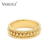 VAROLE Punk Beads Ring Cubic Zirconia Engagement Lady Finger Rings For Women Gold Color Minimalist Fashion Jewelry|Engagement Rings|