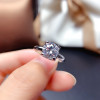 Moissanite Ring 1CT 2CT VVS Lab Diamond Fine Jewelry with Certificate Women Wedding Anniversary Gift Real 925 Sterling Silver|Rings|