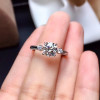 LeeChee Moissanite Ring for Women Birthday Gift 1CT VVS1 6.5MM Lab Diamond with Certificate Real 925 Solid Sterling Sliver|Rings|