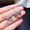 Moissanite Stud Earrings 0.5CT 1CT VVS Lab Diamond Test Passed Wedding Party Anniversary Gift For Women Real 925 Sterling Silver|Stud Earrings|